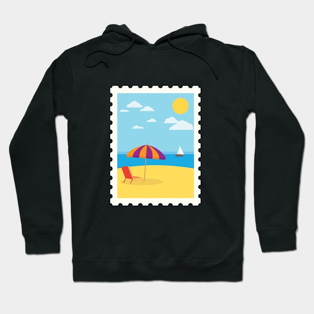 Beach Stamp Hoodie by TheWorldWanderers1